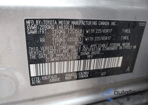 2024 Toyota Rav4 Xle from USA, damaged, VIN 2T3W1RFV7RC261859